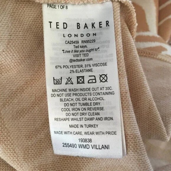 Ted Baker Villani Zebra Print Midi Dress | Long Sleeve | Size 2 (US 6) - Picture 5 of 6